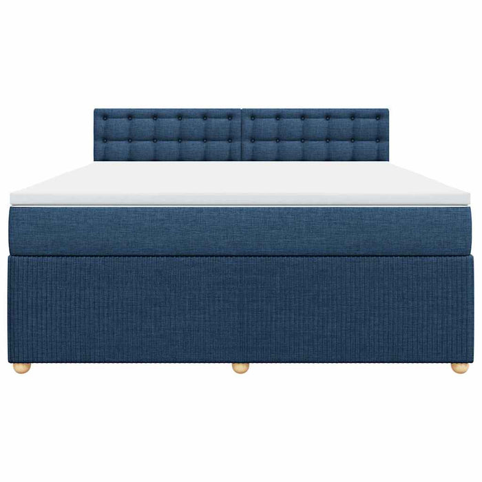 Pat box spring cu saltea, albastru, 180x200 cm, material textil - WALTI WALTI