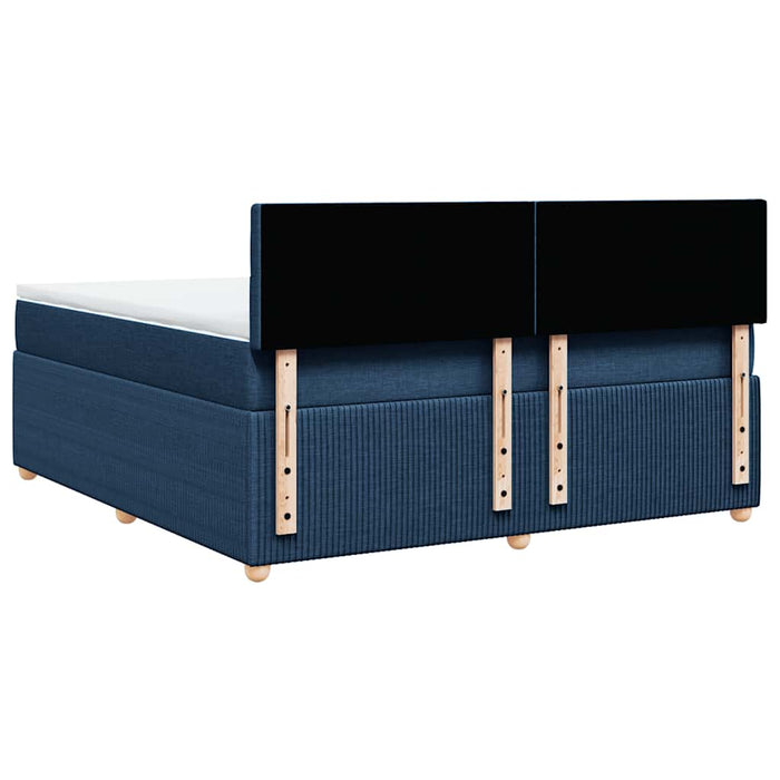 Pat box spring cu saltea, albastru, 180x200 cm, material textil - WALTI WALTI
