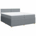 Pat box spring cu saltea, gri deschis, 200x200 cm, textil - WALTI WALTI