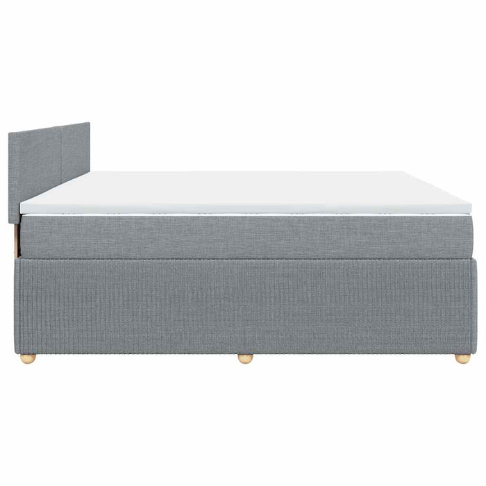 Pat box spring cu saltea, gri deschis, 200x200 cm, textil - WALTI WALTI
