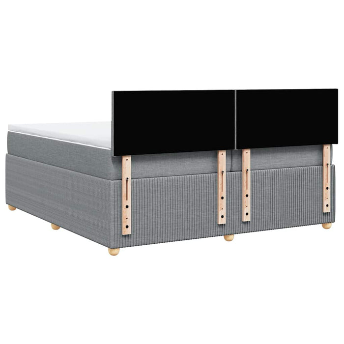 Pat box spring cu saltea, gri deschis, 200x200 cm, textil - WALTI WALTI