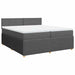 Pat box spring cu saltea, gri închis, 200x200 cm, textil - WALTI WALTI