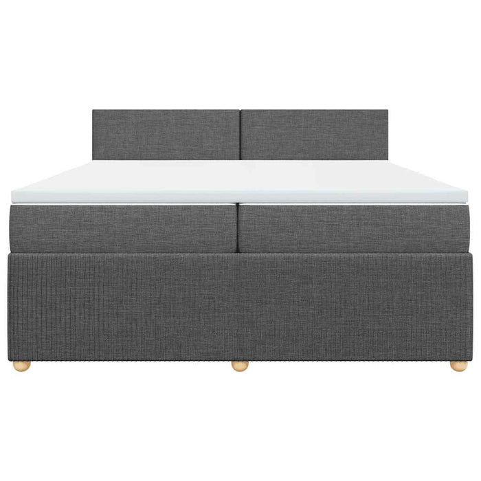 Pat box spring cu saltea, gri închis, 200x200 cm, textil - WALTI WALTI