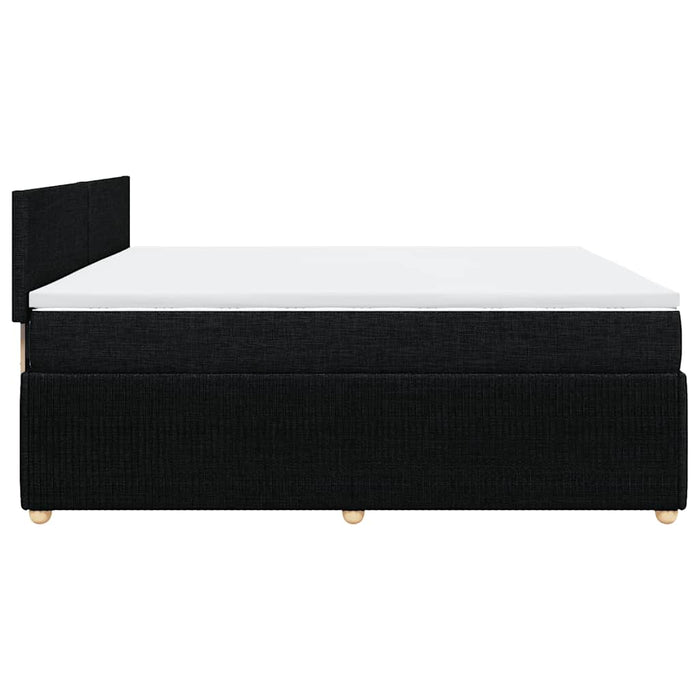 Pat box spring cu saltea, negru, 200x200 cm, textil - WALTI WALTI