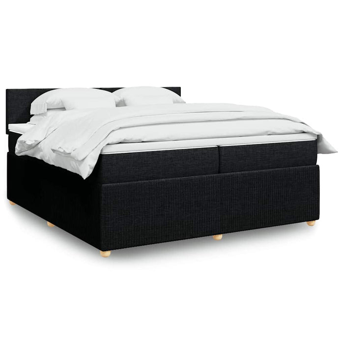 Pat box spring cu saltea, negru, 200x200 cm, textil - WALTI WALTI