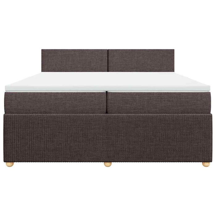 Pat box spring cu saltea, maro închis, 200x200 cm, textil - WALTI WALTI