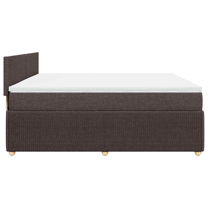 Pat box spring cu saltea, maro închis, 200x200 cm, textil - WALTI WALTI