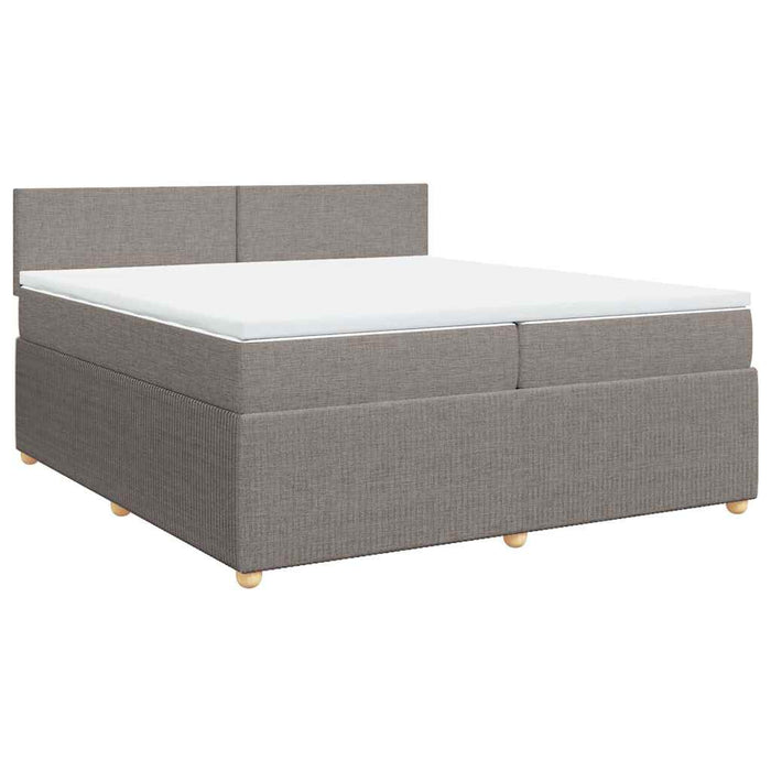 Pat box spring cu saltea, gri taupe, 200x200 cm, textil - WALTI WALTI