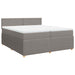 Pat box spring cu saltea, gri taupe, 200x200 cm, textil - WALTI WALTI