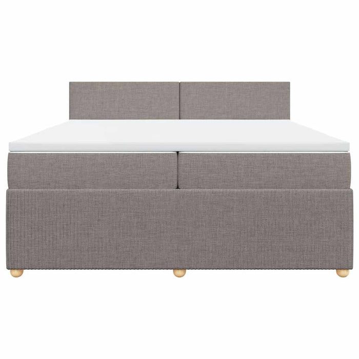 Pat box spring cu saltea, gri taupe, 200x200 cm, textil - WALTI WALTI