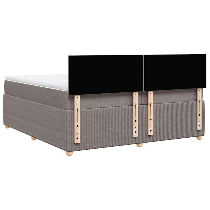 Pat box spring cu saltea, gri taupe, 200x200 cm, textil - WALTI WALTI