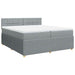 Pat box spring cu saltea, gri deschis, 200x200 cm, textil - WALTI WALTI