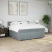 Pat box spring cu saltea, gri deschis, 200x200 cm, textil - WALTI WALTI
