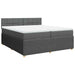 Pat box spring cu saltea, gri închis, 200x200 cm, textil - WALTI WALTI