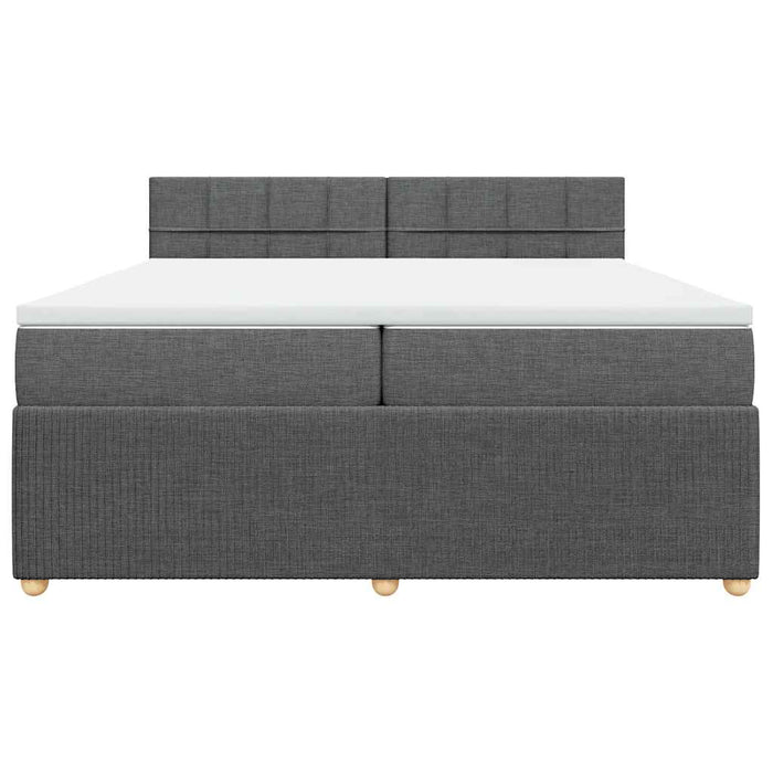 Pat box spring cu saltea, gri închis, 200x200 cm, textil - WALTI WALTI