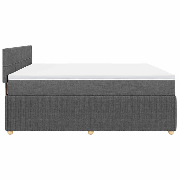 Pat box spring cu saltea, gri închis, 200x200 cm, textil - WALTI WALTI