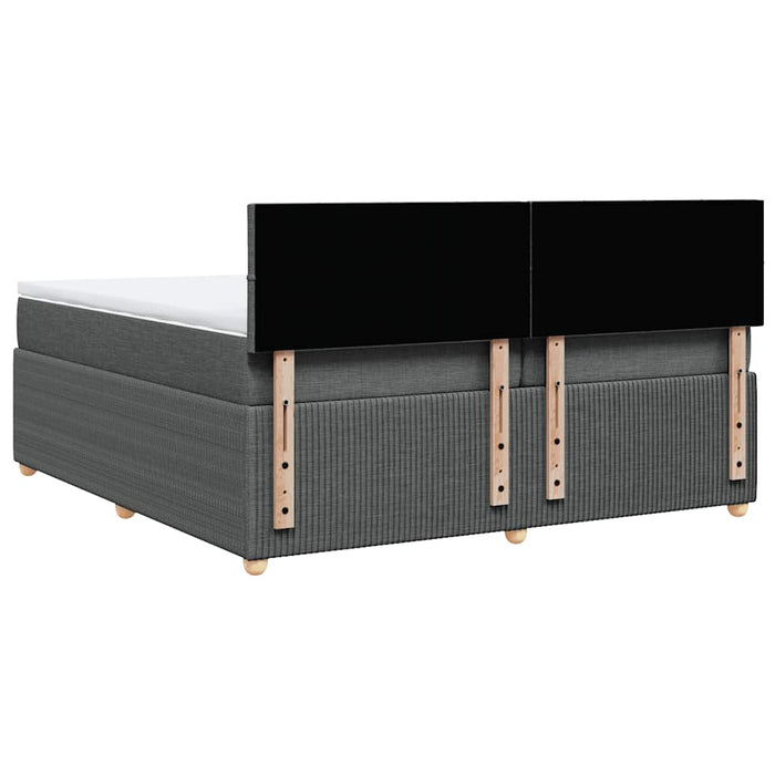 Pat box spring cu saltea, gri închis, 200x200 cm, textil - WALTI WALTI