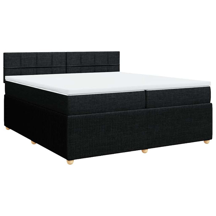 Pat box spring cu saltea, negru, 200x200 cm, textil - WALTI WALTI