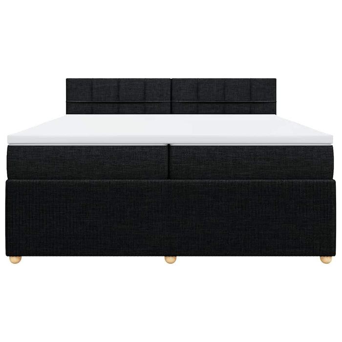 Pat box spring cu saltea, negru, 200x200 cm, textil - WALTI WALTI