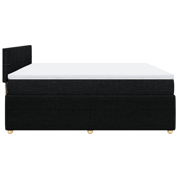 Pat box spring cu saltea, negru, 200x200 cm, textil - WALTI WALTI