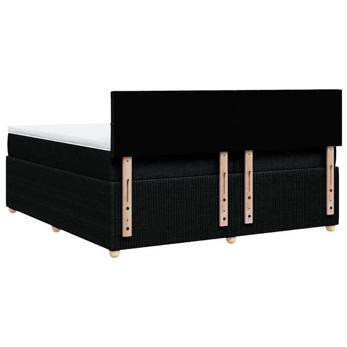 Pat box spring cu saltea, negru, 200x200 cm, textil - WALTI WALTI
