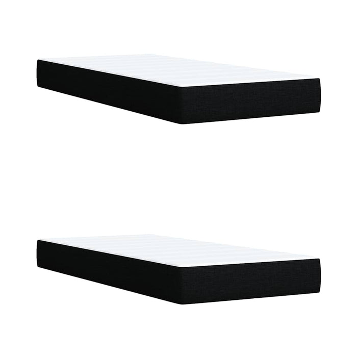 Pat box spring cu saltea, negru, 200x200 cm, textil - WALTI WALTI