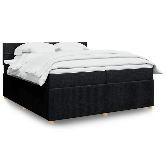 Pat box spring cu saltea, negru, 200x200 cm, textil - WALTI WALTI