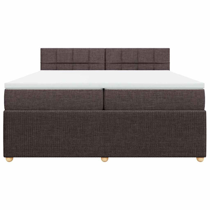 Pat box spring cu saltea, maro închis, 200x200 cm, textil - WALTI WALTI