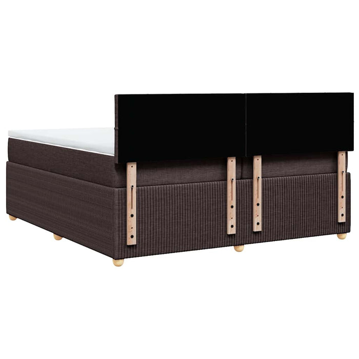Pat box spring cu saltea, maro închis, 200x200 cm, textil - WALTI WALTI