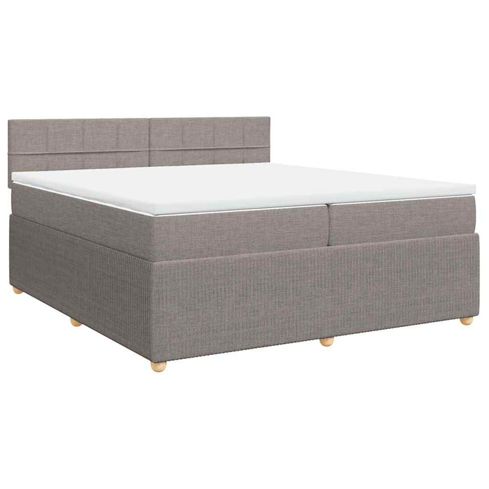 Pat box spring cu saltea, gri taupe, 200x200 cm, textil - WALTI WALTI