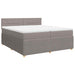 Pat box spring cu saltea, gri taupe, 200x200 cm, textil - WALTI WALTI