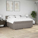 Pat box spring cu saltea, gri taupe, 200x200 cm, textil - WALTI WALTI