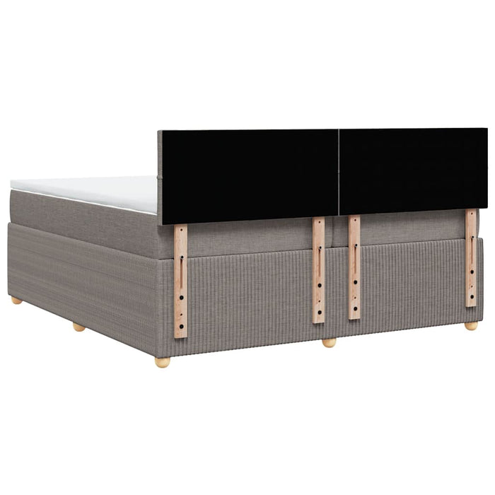 Pat box spring cu saltea, gri taupe, 200x200 cm, textil - WALTI WALTI