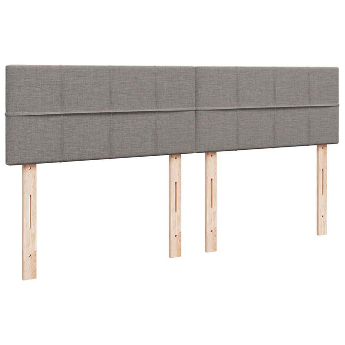 Pat box spring cu saltea, gri taupe, 200x200 cm, textil - WALTI WALTI