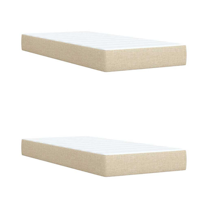 Pat box spring cu saltea, crem, 200x200 cm, textil WALTI