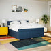Pat box spring cu saltea, albastru, 200x200 cm, textil - WALTI WALTI
