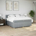 Pat box spring cu saltea, gri deschis, 200x200 cm, textil - WALTI WALTI