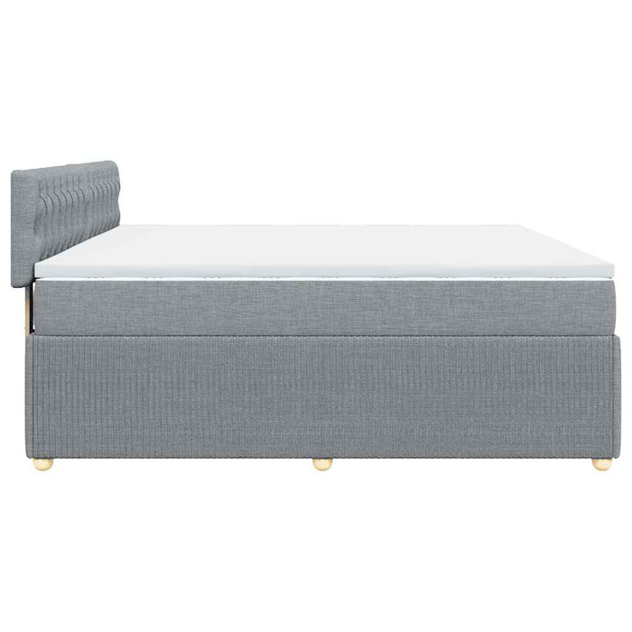 Pat box spring cu saltea, gri deschis, 200x200 cm, textil - WALTI WALTI