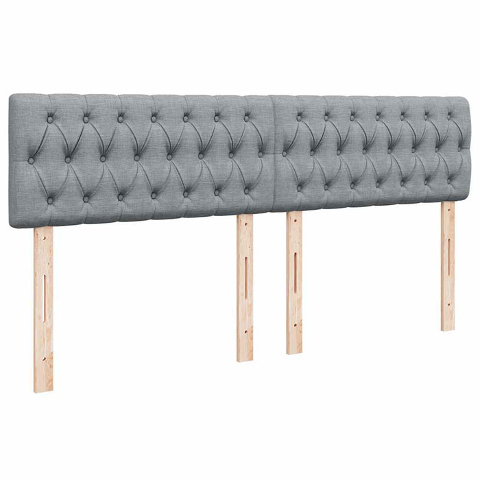 Pat box spring cu saltea, gri deschis, 200x200 cm, textil - WALTI WALTI