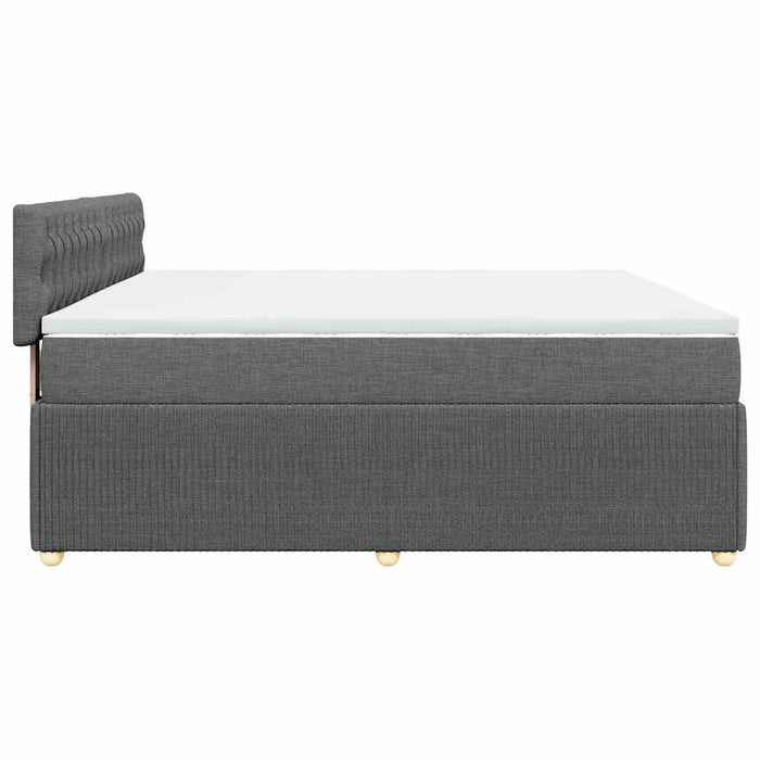 Pat box spring cu saltea, gri închis, 200x200 cm, textil - WALTI WALTI