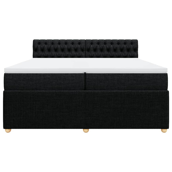 Pat box spring cu saltea, negru, 200x200 cm, textil - WALTI WALTI