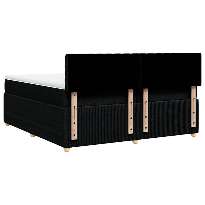 Pat box spring cu saltea, negru, 200x200 cm, textil - WALTI WALTI