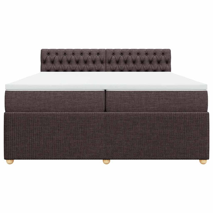Pat box spring cu saltea, maro închis, 200x200 cm, textil - WALTI WALTI