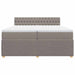 Pat box spring cu saltea, gri taupe, 200x200 cm, textil - WALTI WALTI