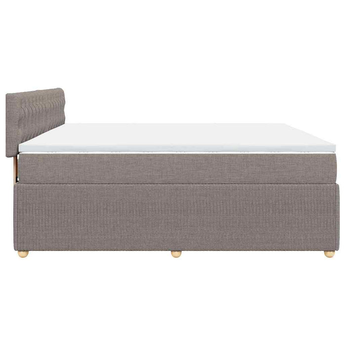 Pat box spring cu saltea, gri taupe, 200x200 cm, textil - WALTI WALTI