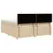 Pat box spring cu saltea, crem, 200x200 cm, textil - WALTI WALTI