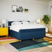 Pat box spring cu saltea, albastru, 200x200 cm, textil - WALTI WALTI