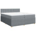 Pat box spring cu saltea, gri deschis, 200x200 cm, textil - WALTI WALTI