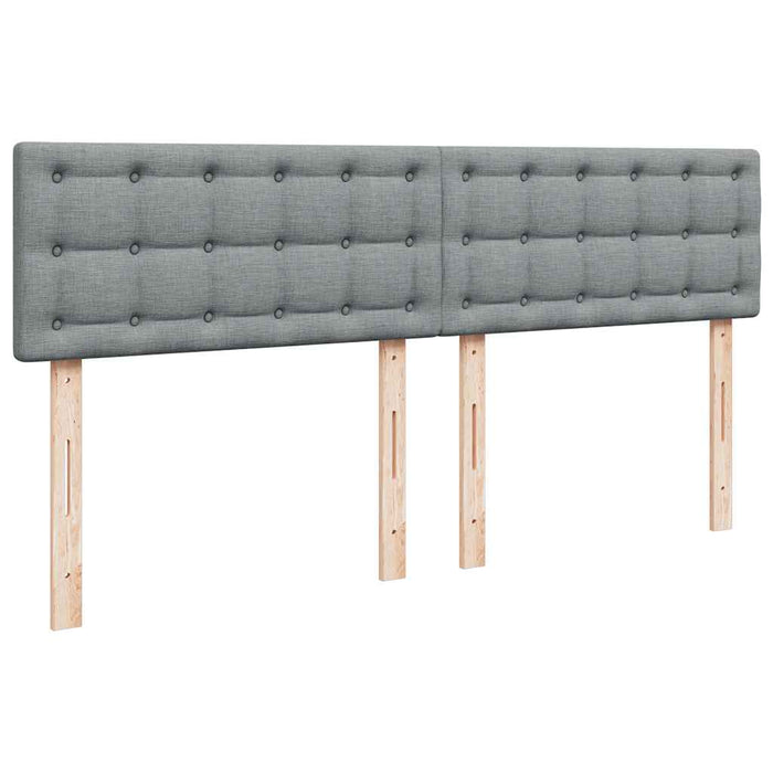 Pat box spring cu saltea, gri deschis, 200x200 cm, textil - WALTI WALTI