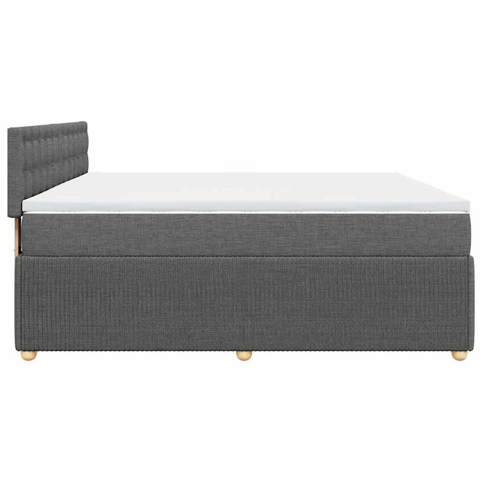 Pat box spring cu saltea, gri închis, 200x200 cm, textil - WALTI WALTI